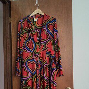 Farm Rio Rainbow Wild Hearts Maxi Dress Size XL
